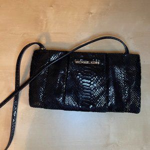 Michael Kors Black Suede Snake Crossbody